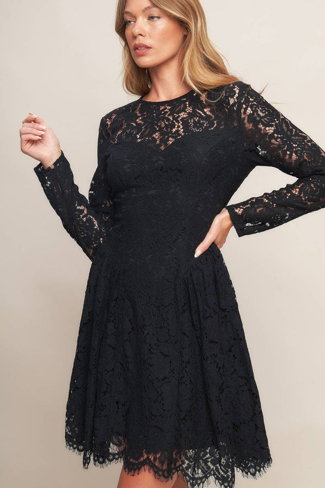 A woven lace mini dress
