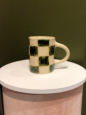 
                
                    Load image into Gallery viewer, Good Vibes Handmade Checkered Mug
                
            