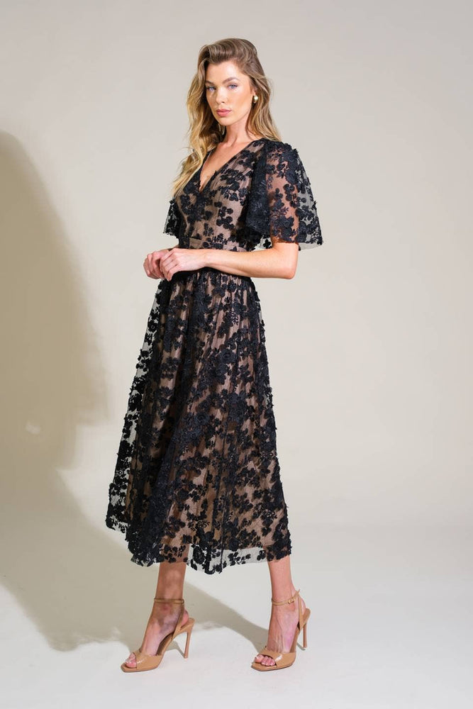 A woven lace midi dress
