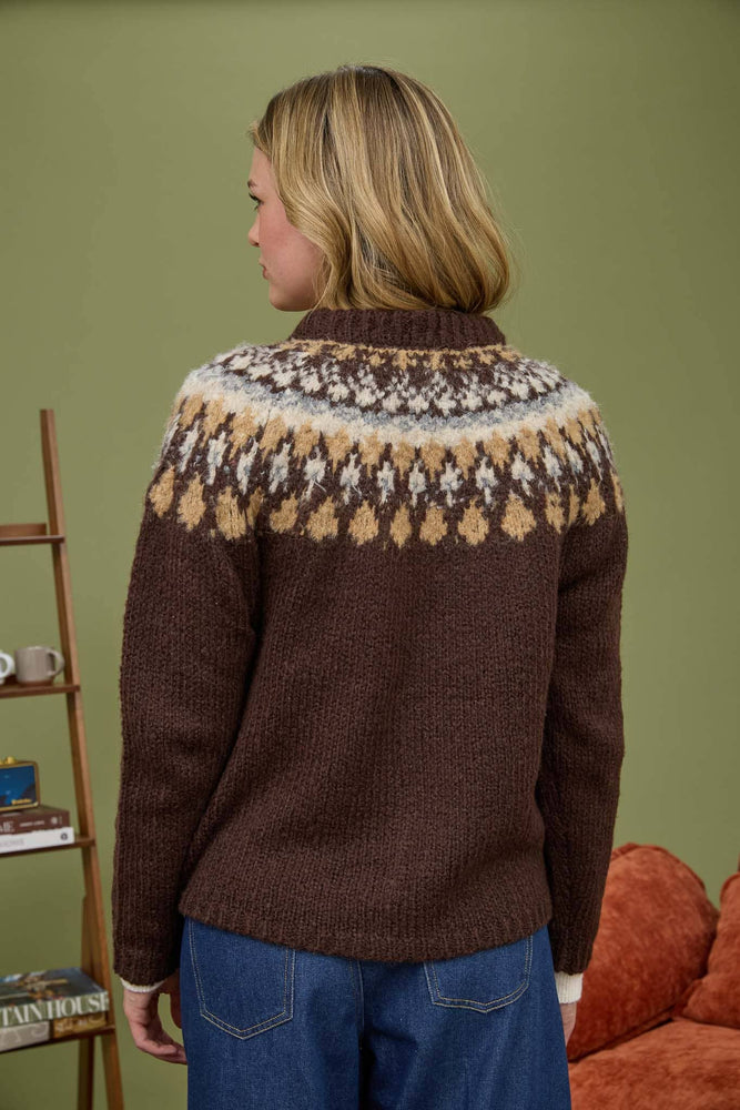Fair Isle Button Down Cardigan