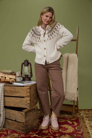 Fair Isle Button Down Cardigan