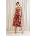 Berry Floral Midi Dress