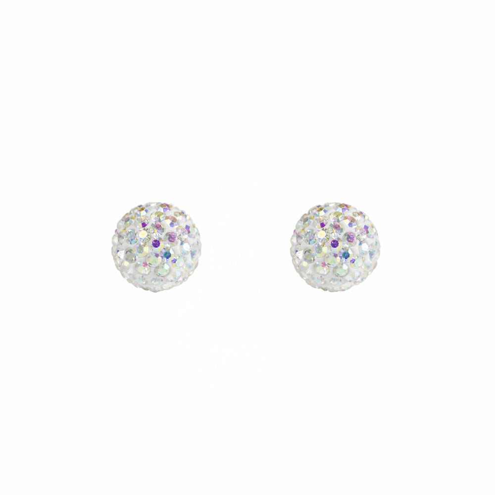 Park and Buzz radiance stud. Sparkle ball earrings. Hillberg and Berk. Canadian Brand. Glitter ball earrings. Aurora sparkle earrings jewelry jewellery