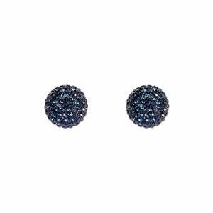 
                
                    Load image into Gallery viewer, Park and Buzz radiance stud. Sparkle ball earrings. Hillberg and Berk. Canadian Brand. Glitter ball earrings. Navy blue sparkle earrings jewelry jewellery. Valentines gift.
                
            