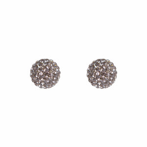 Park and Buzz radiance stud. Sparkle ball earrings. Hillberg and Berk. Canadian Brand. Glitter ball earrings. Charcoal sparkle earrings jewelry jewellery