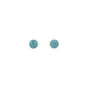 Park and Buzz radiance stud. Sparkle ball earrings. Hillberg and Berk. Canadian Brand. Glitter ball earrings.Teal blue green sparkle earrings jewelry jewellery. Valentines gift.
