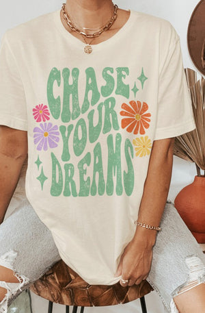 Chase Your Dreams Retro Oversized T Shirt