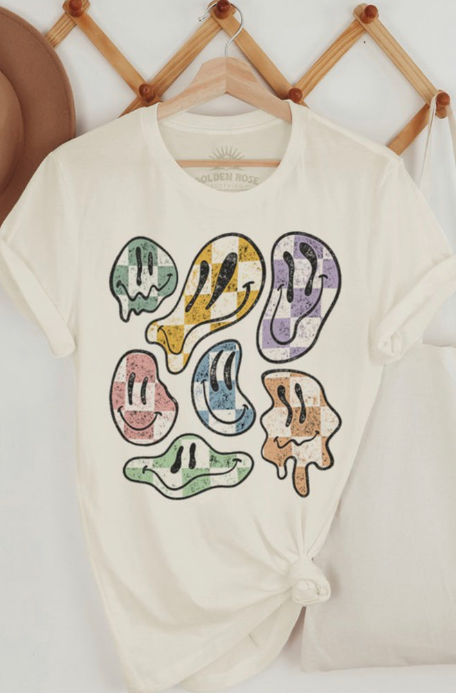 Groovy Melted Smiley Face Retro Oversized T Shirt