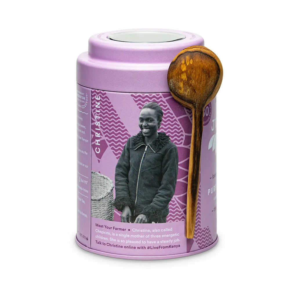 
                
                    Load image into Gallery viewer, Purple Jasmine Tin with Spoon -Organic Fair-Trade Purple Tea
                
            